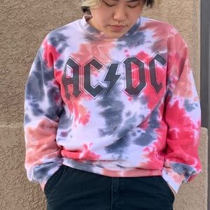 Tie Dye AC/DC Crewneck Sweater